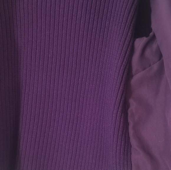 Croft & Barrow Full Zip 2 Tone Purple Sweater Jacket. Size Petite Large. - Picture 5 of 8